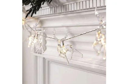 Vianočný LED reťaz na batérie 145 cm - Sobí svetelná girlanda