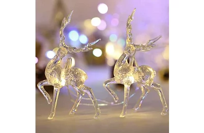 Vianočný LED reťaz na batérie 145 cm - Sobí svetelná girlanda