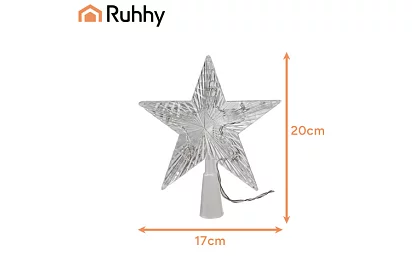 LED hviezda na vianočný stromček – teplá biela