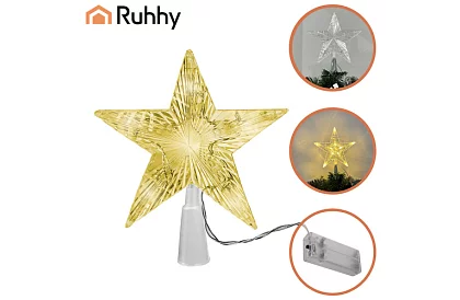 LED hviezda na vianočný stromček – teplá biela