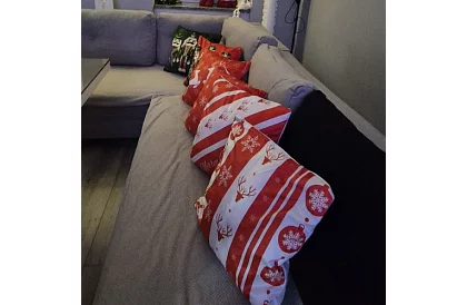 Dekoratívny poťah na vankúš 40x40 cm – 4 kusy šťastné a veselé vianoce