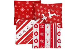 Dekoratívny poťah na vankúš 40x40 cm – 4 kusy šťastné a veselé vianoce