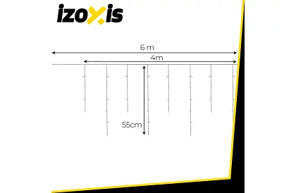 Vianočný LED záves - dážď 100 LED vonkajší - 6m teplá biela