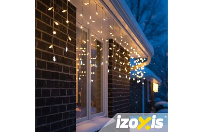 Vianočný LED záves - dážď 100 LED vonkajší - 6m teplá biela