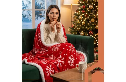 Vianočná flanelová deka 130 x 170 cm