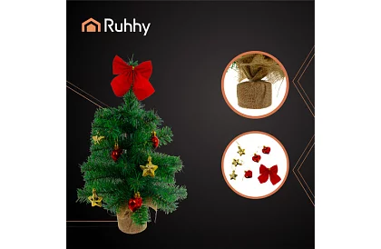 Malý umelý vianočný stromček 45 cm – ozdobený