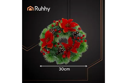 Vstupný text:  Vianočný veniec na dvere,  stôl - 30 cm