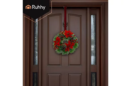 Vstupný text:  Vianočný veniec na dvere,  stôl - 30 cm
