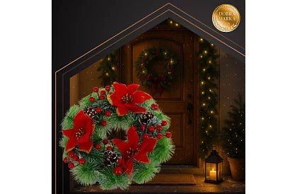 Vstupný text:  Vianočný veniec na dvere,  stôl - 30 cm