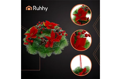 Vstupný text:  Vianočný veniec na dvere,  stôl - 30 cm