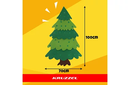Plstený vianočný stromček na stenu s LED osvetlením