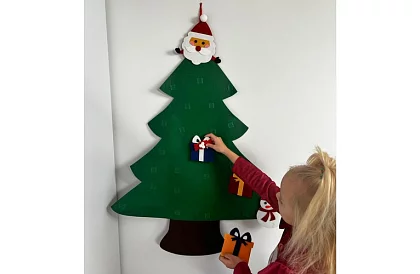 DIY plsťový vianočný stromček na stenu - 90 cm