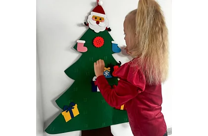 DIY plsťový vianočný stromček na stenu - 90 cm