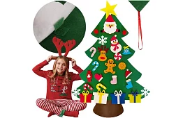 DIY plsťový vianočný stromček na stenu - 90 cm