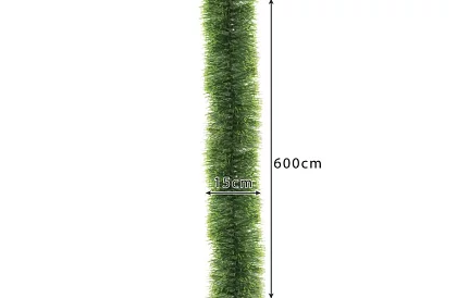 Dlhý vianočný reťaz – zelená girlanda 6 metrov
