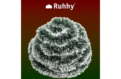 Dlhý vianočný reťaz – bielo-zelená girlanda 6 metrov