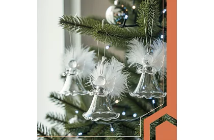 Sklenené anjeliky s perím – 6 kusov