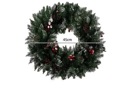 Dekoračný zasnežený veniec na dvere