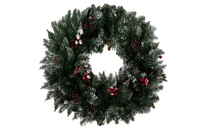 Dekoračný zasnežený veniec na dvere