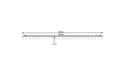 Dekoratívny vonkajší solárny reťazec Balls – 7 metrov, multicolor