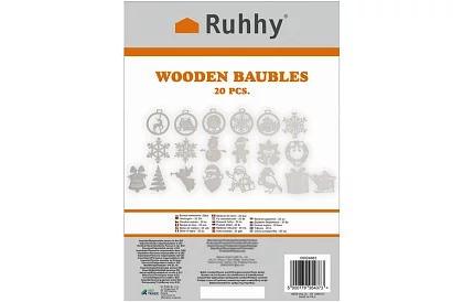 Drevené biele vianočné ozdoby 20 kusov