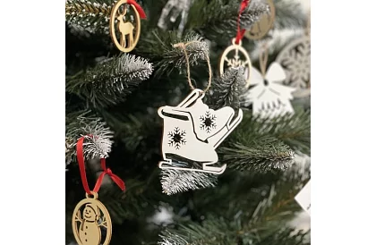 Drevené biele vianočné ozdoby 20 kusov