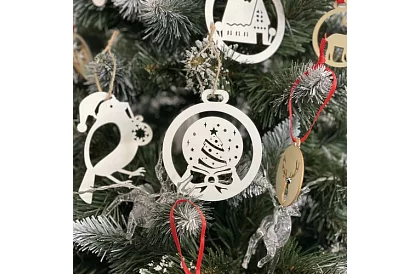 Drevené biele vianočné ozdoby 20 kusov