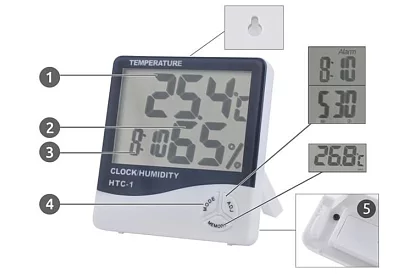 Digitálne hodiny s vlhkomerom a teplomerom