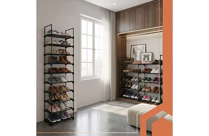 Předsienkový regál 174x45x30 cm – botník 10 políc