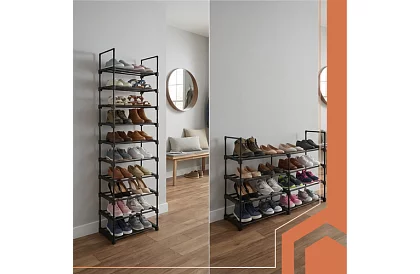 Předsienkový regál 174x45x30 cm – botník 10 políc