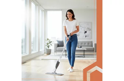 Ploché mop s rozprašovačom Ruhhy 300 ml + 3 utierky