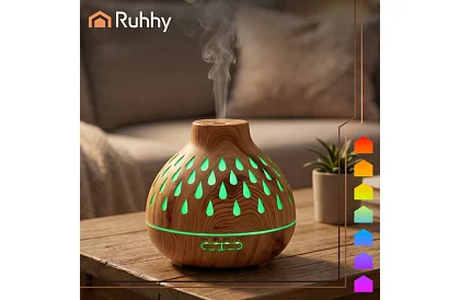 Aroma difuzér Puri – zvlhčovač vzduchu 400 ml s LED podsvietením