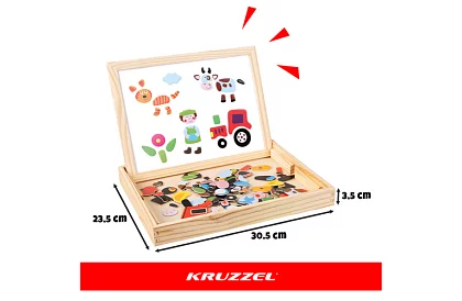 Magnetická obojstranná tabuľa - 108 kusov príslušenstva