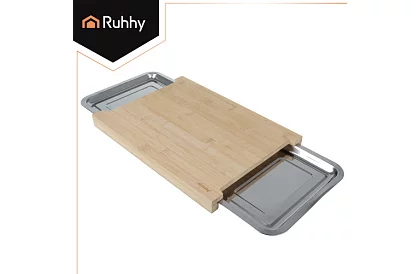 Bambusová doska s vysúvacími nádobami