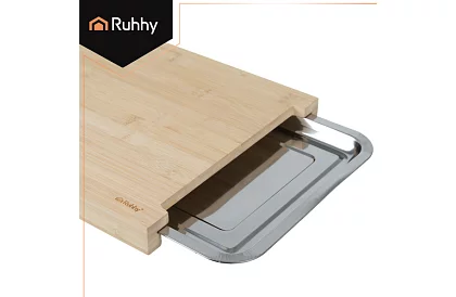 Bambusová doska s vysúvacími nádobami