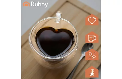 Hrníček srdce 240 ml - termálne sklo