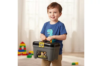 Detská dielňa 3v1, vozík s náradím - 59 dielov