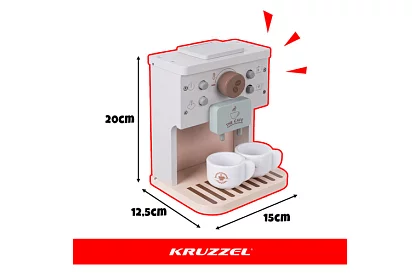 Drevený kávovar s príslušenstvom