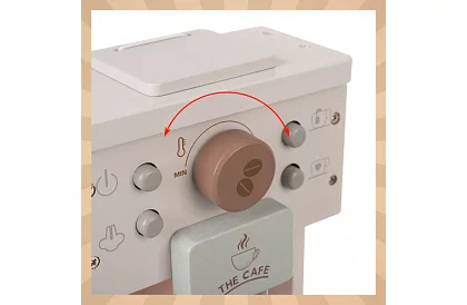 Drevený kávovar s príslušenstvom