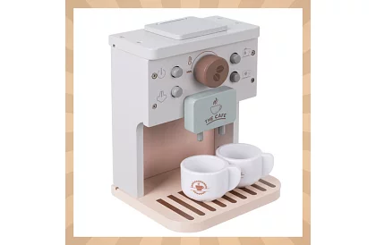 Drevený kávovar s príslušenstvom