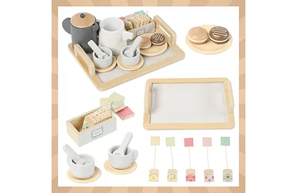 Drevená čajová súprava - veľký čajový servis