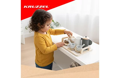 Drevená čajová súprava - veľký čajový servis