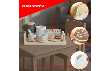 Drevená čajová súprava - veľký čajový servis