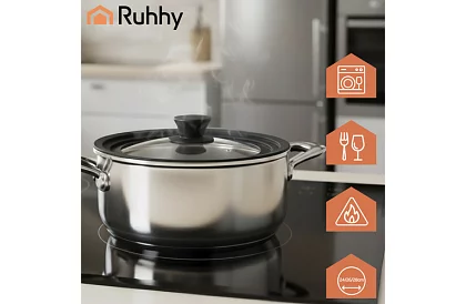 Univerzálny silikónovo-sklenený poklop 3 v 1 - priemer 24/26/28 cm