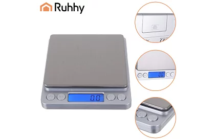 Presná LCD váha 0,1g - 2000g + 2 miskami