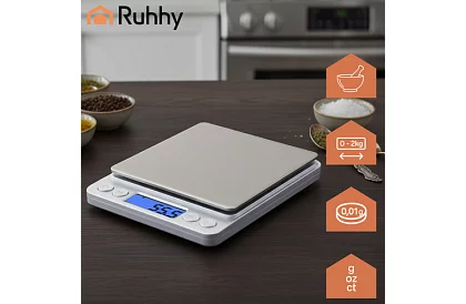 Presná LCD váha 0,1g - 2000g + 2 miskami