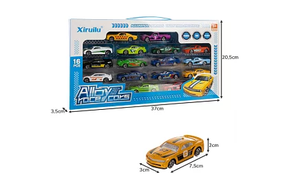 Sada kovových autíčok  1:64 – 16 kusov