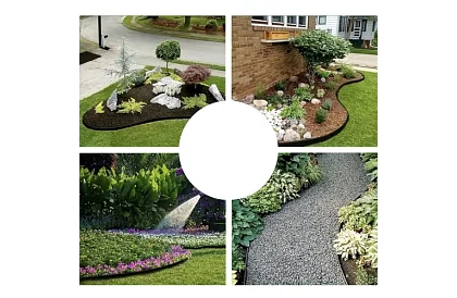 Neviditeľný obrubník 4 cm x 10 m - Záhradný okraj čierny + 20 kolíkov