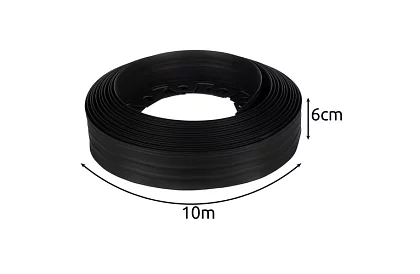 Neviditeľný obrubník 6 cm x 10 m - Záhradný okraj čierny + 20 kolíkov