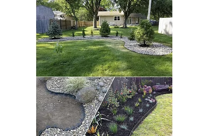 Neviditeľný obrubník 6 cm x 10 m - Záhradný okraj čierny + 20 kolíkov